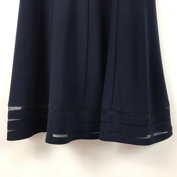 Eliza J Fit and Flare Mesh Inset Dress in Navy Size 10 - Picture 4 of 9